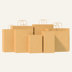 Wholesale Clothing in Stock Kraft Paper Bag with Handle Cheap Price Take Away Shopping Bag Accept Custom Printing - Product Image 2