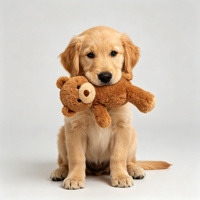 Peluche chien mignon tenant un petit ours, Golden Retriever, Corgi, Shiba, Husky, jouet en peluche pour enfants, cadeau