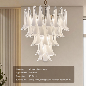 Lampadario Francese a Cinque Livelli in Vetro con Colori Personalizzabili <span class=keywords><strong>per</strong></span> Ville, Sale da Pranzo, Soggiorni, Hotel, Lampadario Moderno - Product Image 3