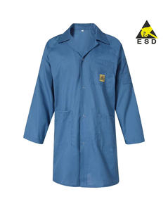 レインジャケットプリントフリー静電防止布用クリーンルームジャンプスーツ3x Esdコットンスモック - Product Image 1