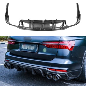 Diffusore Posteriore in Fibra di Carbonio Stile K per Audi <span class=keywords><strong>A6</strong></span> <span class=keywords><strong>C8</strong></span> <span class=keywords><strong>Allroad</strong></span> 2019-2022 con Lampada per Paraurti Posteriore - Product Image 1