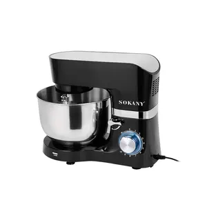 Sokany the newest dough kneading machine bakery equipment home used full-body stainless steel body 6.5L stand food mixers