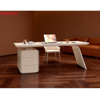 Bureau d'angle sur mesure en pierre composite, table et chaise pour bureau à domicile, mobilier de bureau moderne pour l'étude et le travail