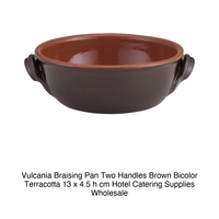 Casserole peu profonde en terre cuite avec 2 poignées Ø 13 cm H 4,5 cm, marron bicolore Vulcania