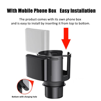 Adaptateur extensible réglable pour porte-gobelet de voiture avec support de téléphone amovible, kits d'intérieur pour grandes tasses et mugs de moins de 4,4 pouces