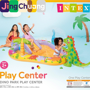 Piscine gonflable pour bébé avec toboggan à eau en forme de <span class=keywords><strong>dinosaure</strong></span>, bac à sable et piscine à balles, modèle 56139 - Product Image 4