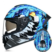 Casque de moto sport-touring SLKE pour homme, certifié 3C, avec double visière, intégral, pour scooter électrique, automne-hiver