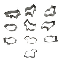 Moule à pâtisserie, outils pour gâteaux et biscuits, lot de 10 emporte-pièces 3D en acier inoxydable, motifs papillons et animaux variés