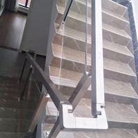 Système de garde-corps d'escalier moderne en acier inoxydable de qualité supérieure avec verre trempé finition satinée/miroir pour hôtels et villas