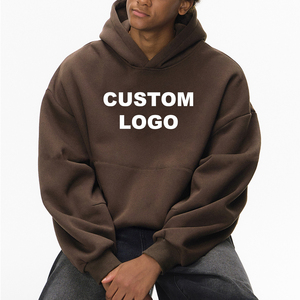 Sweat-shirt à capuche unisexe surdimensionné de style streetwear, en coton d'hiver lourd, avec logo personnalisé brodé, imprimé en relief de luxe - Product Image 1