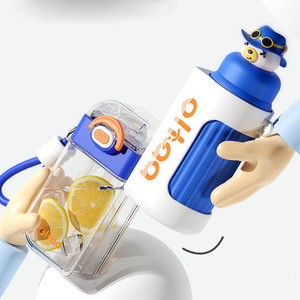 Seaygift 2 pièces peut être détachable double boisson tasse en plastique thermos tasse en acier inoxydable fiole isolée sous vide bouteille d'eau - Product Image 5