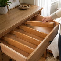 Lot de 4 séparateurs de tiroirs ajustables en bambou pour cuisine, salle de bain, chambre, bureau à domicile - Rangement multifonctionnel moderne