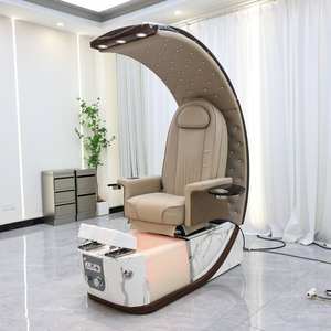 AY Luxury Modern Professional High Back Pedicure Throne <b>Chair</b> Nail Salons Led Base Glass Ceramic Adjustable Copper Pipeless Spa - Product Image 2
