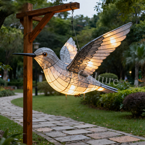 Lanterne en forme de colibri en soie imperméable, lumière à économie d'énergie, prix d'usine pour Noël, remise de diplôme, événements en plein air - Product Image 4