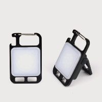 Portable COB porte-clés lumière Camping en plein air multi-fonction Rechargeable magnétique LED inspection travail lumières alimentation cc IPX4