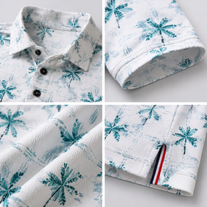 Polo de Golf Personalizado Premium para Hombre con Diseño de Palmeras, Ropa de Resort de Marca Privada con Tecnología de Absorción de Humedad, OEM - Product Image 3