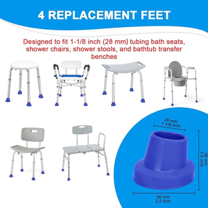 Pieds de remplacement à <span class=keywords><strong>angle</strong></span> inclinable pour siège de bain de chaise de <span class=keywords><strong>douche</strong></span>, embouts de tabourets de <span class=keywords><strong>douche</strong></span> de 28mm et banc de transfert, embouts de pieds à ventouse antidérapants - Product Image 4