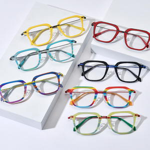 Borregls acetato titanio gafas marco hombres 2025 nuevo <span class=keywords><strong>Retro</strong></span> cuadrado anteojos mujeres espectáculo moda gafas ópticas 185843 - Product Image 2