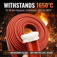 Gaine isolante en fibre de verre pour protection contre le feu -65°C à 300°C, conforme ROHS CE, pour câblage de baril chauffant de machine de moulage par injection haute température