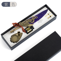 Étudiants anglais adultes art spécial lettrage verre dessin animé couleur calligraphie peinture écriture plume dip coffret cadeau stylo plume