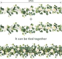 Plantes vertes artificielles, lianes d'eucalyptus, fleurs artificielles en plastique pour murs intérieurs, décoration de la maison