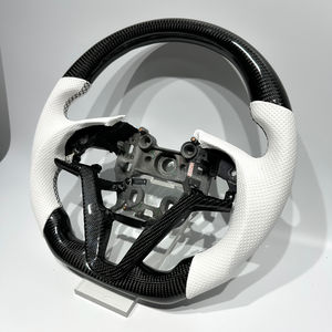 Volante de Carreras de Fibra de Carbono Negro para Hyundai Tucson 2011 2018 <span class=keywords><strong>2020</strong></span> 2024 con Cuero Perforado Blanco, Venta Directa de Fábrica, Nuevo - Product Image 4