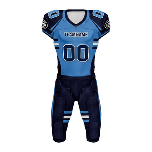 Uniformes de football américain personnalisés en gros à manches courtes pour adultes, grandes tailles, respirants, 100 % polyester, protection UV, sublimés - Product Image 1