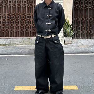 फायरमैन क्लैंप फ्लाई डेनिम जैकेट बड़ी पैच जेब पुरुषों की ओवरसाइज जैकेट 15 औंस कच्चे डेनिम बॉक्सी फिट जैकेट - Product Image 6