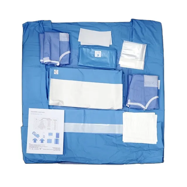 Conjuntos de operação cardiovascular de cirurgia estéril descartável, kits de pacotes cardiovasculares