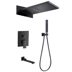 Sistema <span class=keywords><strong>Doccia</strong></span> Moderno Lucido <span class=keywords><strong>con</strong></span> Getto a Pioggia Caldo/Freddo, <span class=keywords><strong>Doccia</strong></span> a Soffitto <span class=keywords><strong>da</strong></span> 12 Pollici e Rubinetto <span class=keywords><strong>Vasca</strong></span> ad Alto Flusso - Product Image 1
