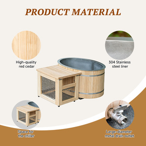 Nueva <span class=keywords><strong>Piscina</strong></span> de Inmersión Fría Thermo New Zealand Knotless Spruce <span class=keywords><strong>con</strong></span> Enfriador, Bañera de Hielo para Atletas Grandes - Product Image 4