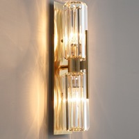 Applique murale intérieure en cristal de luxe moderne Lampes murales au design créatif pour chambres d'hôtel