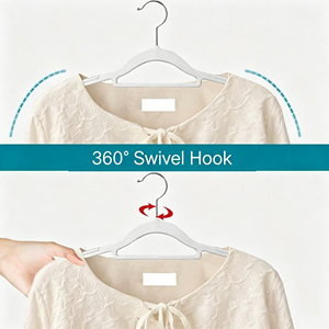 Non-slip Plastic Garment Hanger Double Shoulder Guard <b>Slim</b> Space-Saving Suitable for Both Dry Wet Conditions <b>Bathroom</b> Use - Product Image 3