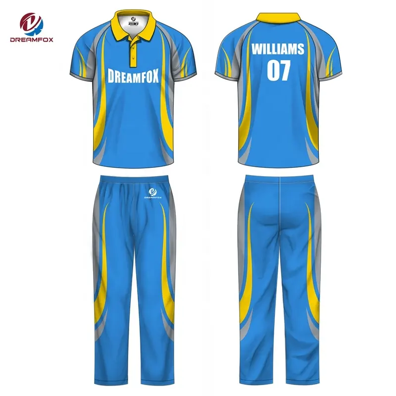 Jersey Kriket Desain Cetak Logo Kustom Baru Model Baru Jersey Kriket Digital Sublimasi Terbaik