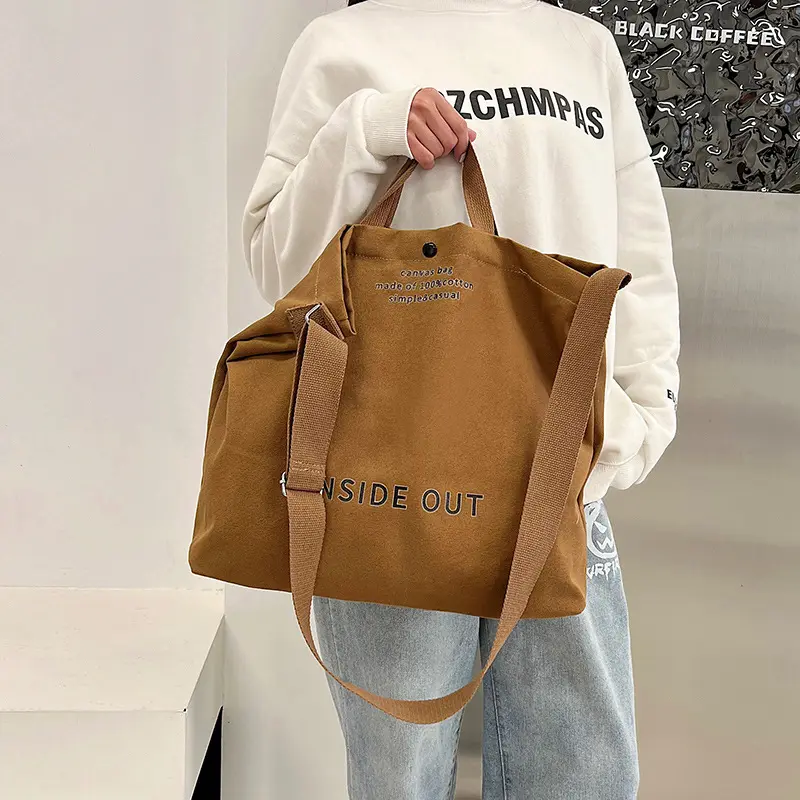 Hot Sale Eco Friendly Custom Logo Four Colors Canvas Shoulder Shopping Grocery Cotton Canvas Tote Bags with Custom Printed Logo
