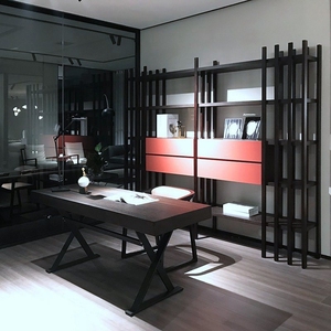 Libreria Minimalista Italiana, Mobile Creativo Multistrato per Soggiorno, Scaffale in Legno Massello - Product Image 4