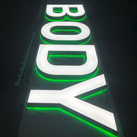 Lettres en relief 3D LED personnalisées, étanches, pour enseignes extérieures, éclairées à l'avant et à l'arrière, pour atelier de carrosserie automobile