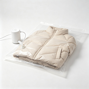 Transparent Hanging <b>Compression</b> Coat <b>Bag</b> Dustproof Clothes Storage Organizer Air Exhaling Garment Cover for Wardrobe - Product Image 3