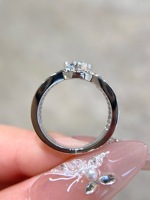 Cincin Berlian Buatan Laboratorium 2 Karat Potongan Pir Bersertifikat IGI Emas Putih 9K 14K Mewah untuk Pernikahan dan Pertunangan Wanita