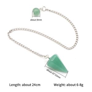 Petit Pendule Colonne Hexagonale en Agate Naturelle 22 mm, Pierre de Guérison pour la Décoration Intérieure et les Artisanats en Cristal - Product Image 6