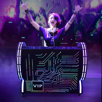 Abyss-Tables de stand de DJ LED améliorées, comptoir de bar portable et lumineux avec lumières LED, bar dédié au DJ et discothèque