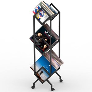 Support de style bibliothèque en métal 2025 Longstar best-seller, peut contenir <span class=keywords><strong>des</strong></span> disques vinyles/<span class=keywords><strong>CD</strong></span>/magazines, parfait pour l'affichage du salon à la maison - Product Image 2