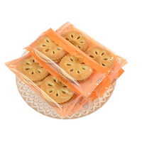Prix promotionnel 100g de mini biscuits sandwich à saveur d'orange collations décontractées avec goût sucré pour le thé de l'après-midi emballé dans un sac
