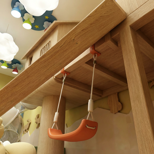 Amplia Variedad de Juegos Infantiles para Guardería, Área de Juegos Suave para Niños Pequeños, Casa de Juegos de Madera, Equipo de Juegos Interior con Piscina de Pelotas y Tobogán - Product Image 6