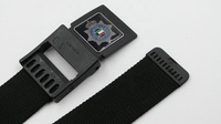 Ceinture large en nylon noir et bleu du Nigeria, 54 mm, robuste, personnalisable, avec boucle en plastique