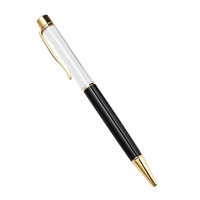 Promotion pas cher bricolage baril Tube stylo à bille métal flotteur multicolore flottant stylos à bille fontaine voir à travers paillettes stylo vide