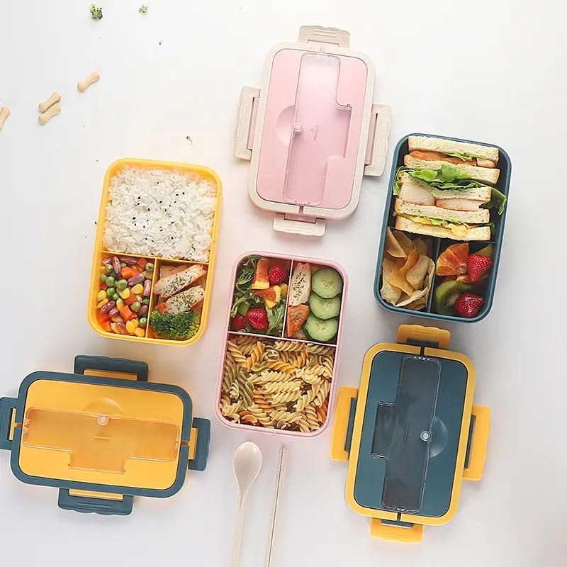 Lunch box High quality lower price eco friendly food container bento wheat straw lunch box for kids