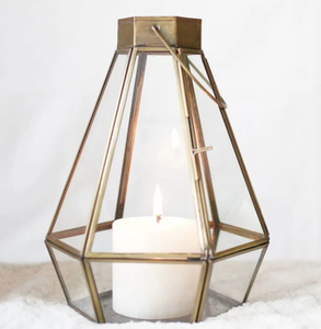 Par de faroles colgantes de latón de 9,4 pulgadas y 7,2 pulgadas, candelabros decorativos hechos a mano para el hogar, Patio, jardín, fiesta, iluminación - Product Image 4