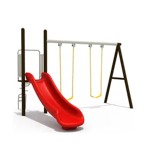 Outdoor High Quality Nice Design Alloy Iron Swing And Slides Playground For Kids