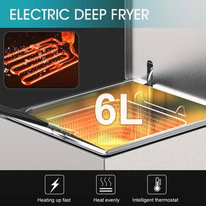 ST-9201 Winning Star 6L Machine française de table en acier inoxydable 1 réservoir 1 panier <span class=keywords><strong>Friteuse</strong></span> à croustilles <span class=keywords><strong>Friteuse</strong></span> électrique - Product Image 4